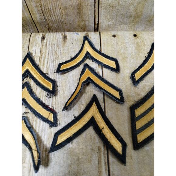 7 Patches Set War US Army PFC Private First Class Rank Stripes Chevron - Picture 2 of 5